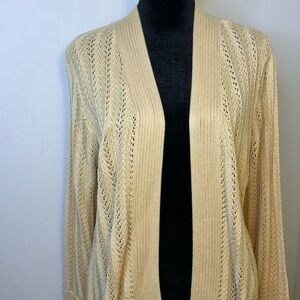 Chicos Yellow knit cardigan long sleeve Women’s size medium (12/14) Chico’s 2